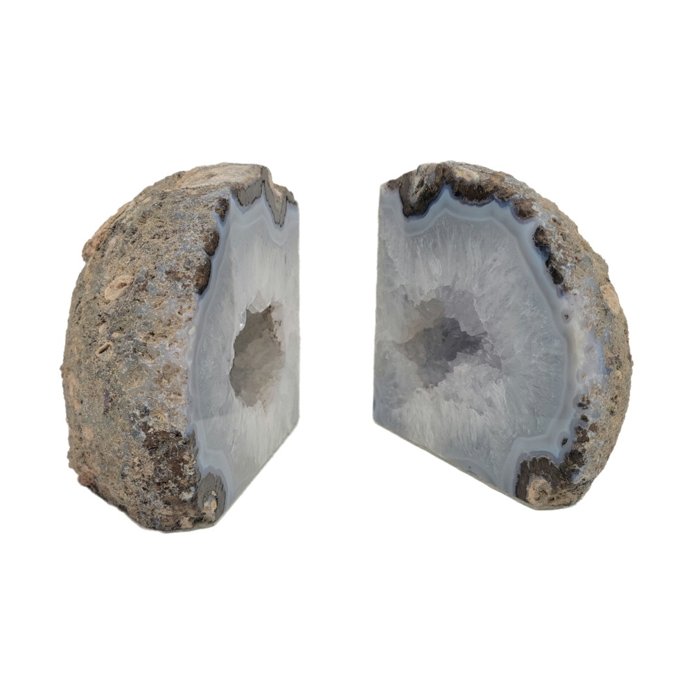 Geode Crystal Agate Large Natural Gemstone Bookends